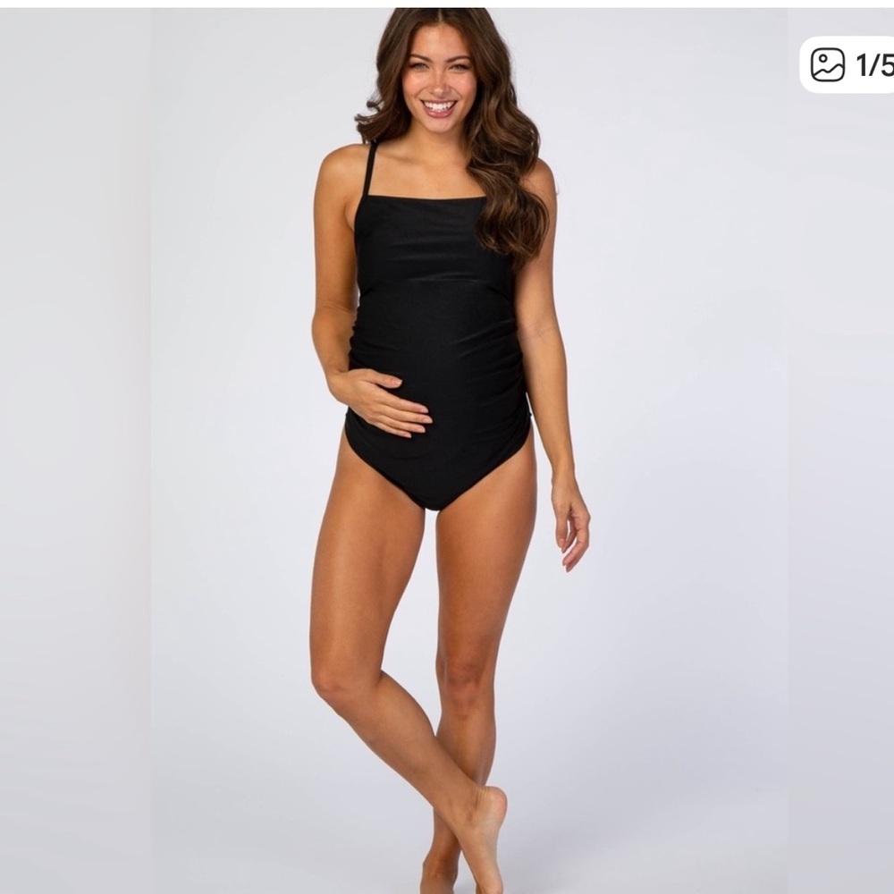 Pinkblush Black Smocked One-Piece Bodysuit